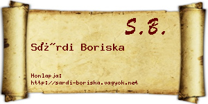 Sárdi Boriska névjegykártya